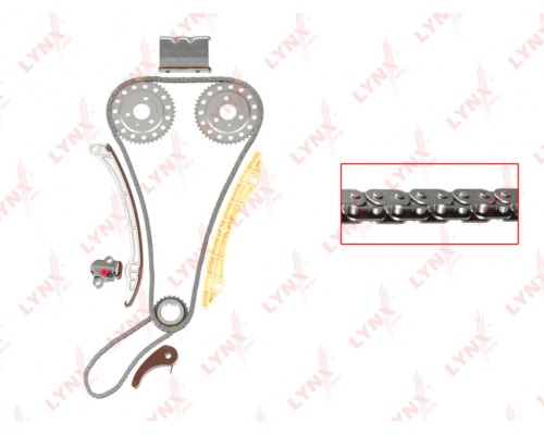 Комплект цепи ГРМ CHEVROLET Epica (06-) (2.5) (2 цепи+башмак натяж+2 успокоит+натяж+3 звезды) LYNX