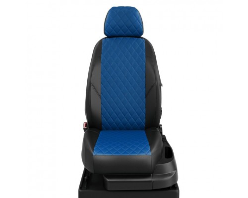 Авточехлы DAEWOO Nexia (08-) экокожа черно-синие ромб комплект AVTOLIDER