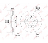 Диск тормозной CHEVROLET Cruze OPEL Astra J передний (1шт.) LYNX