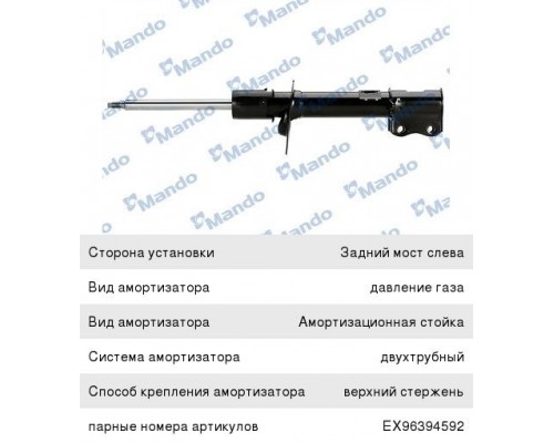 Амортизатор CHEVROLET Lacetti хетчбек задний левый газовый MANDO